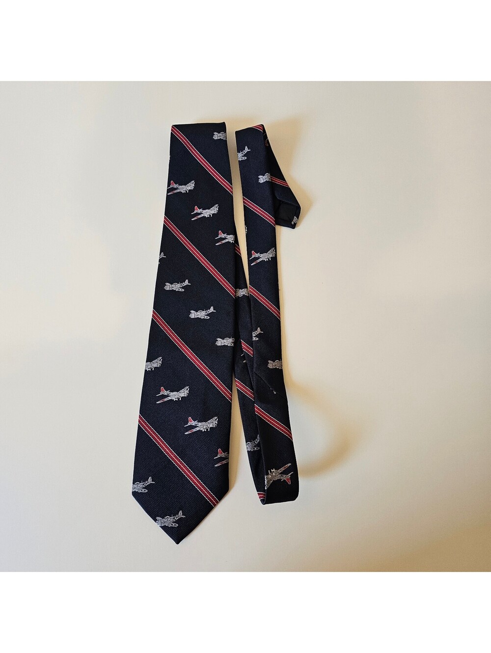 Smithsonian Institution Aviation Tie Embroidered Classic WW2 Fighter Airplanes